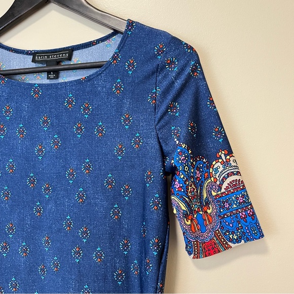 Karin Stevens Multi-Print Half Sleeve Dress - Picture 3 of 13